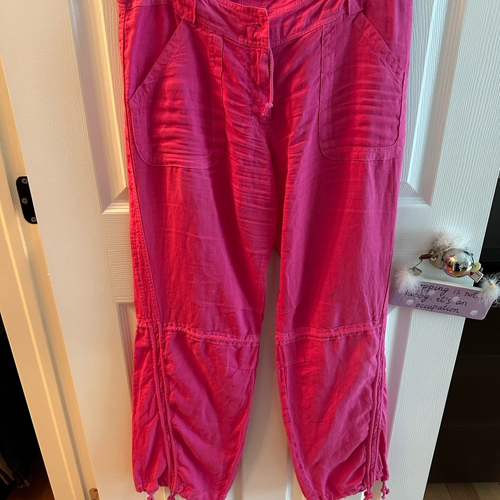 120%Lino wide leg linen pants